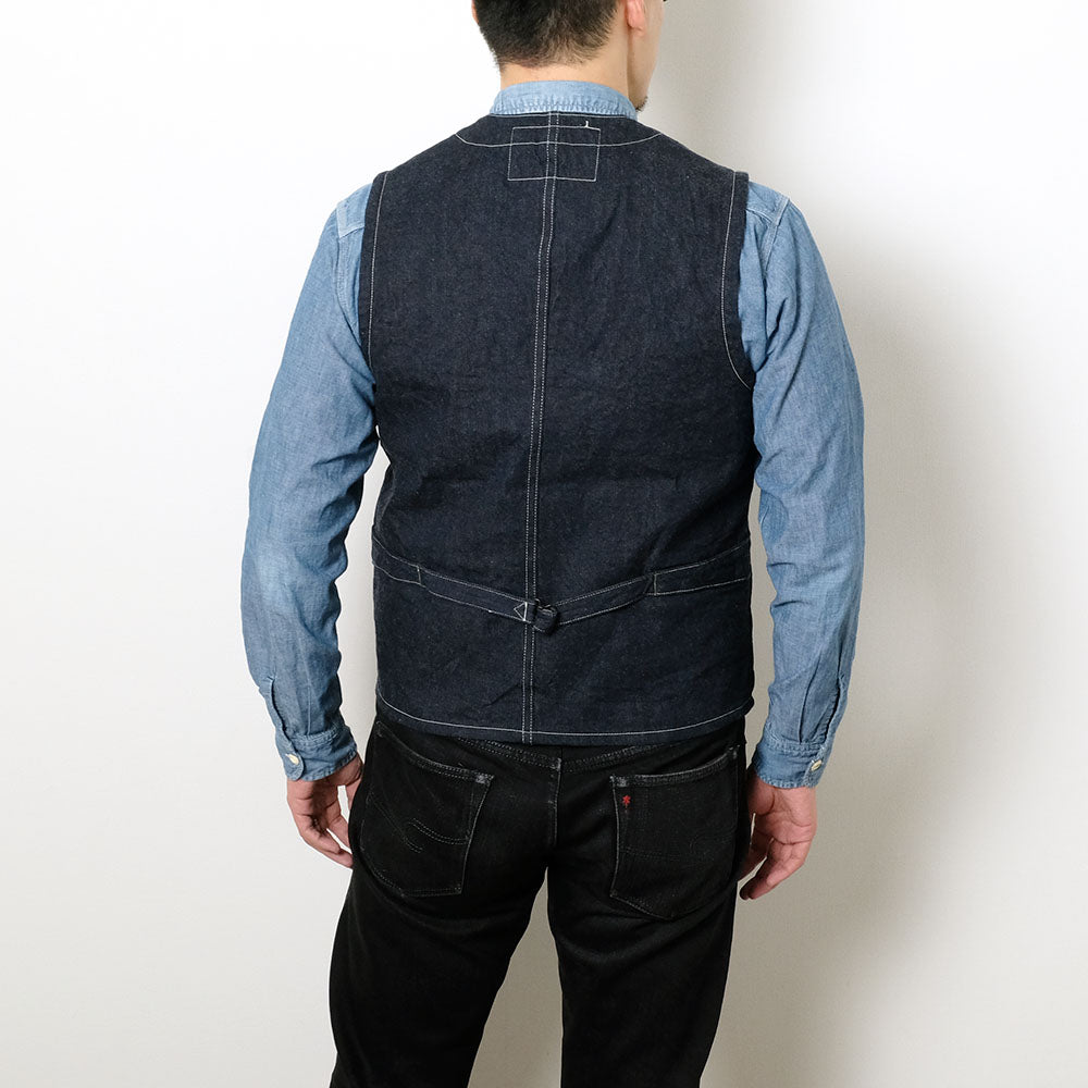 SUGAR CANE - 11oz. BLUE DENIM WORK VEST - SC15702