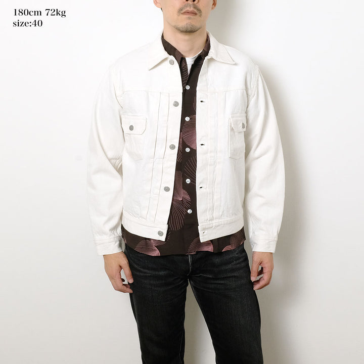 SUGAR CANE - 13oz. WHITE DENIM JACKET 1953 MODEL - SC15720
