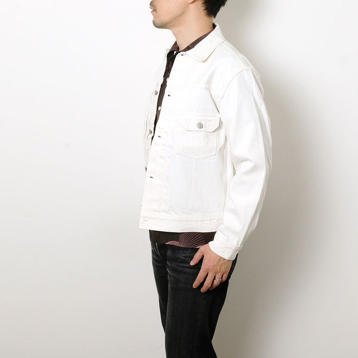 SUGAR CANE - 13oz. WHITE DENIM JACKET 1953 MODEL - SC15720