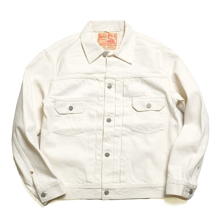 SUGAR CANE - 13oz. WHITE DENIM JACKET 1953 MODEL - SC15720