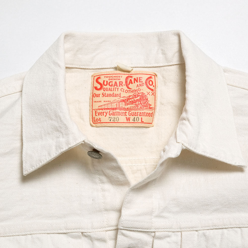 SUGAR CANE - 13oz. WHITE DENIM JACKET 1953 MODEL - SC15720