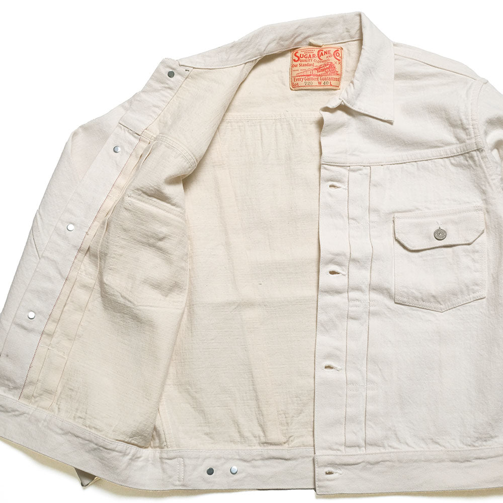 SUGAR CANE - 13oz. WHITE DENIM JACKET 1953 MODEL - SC15720