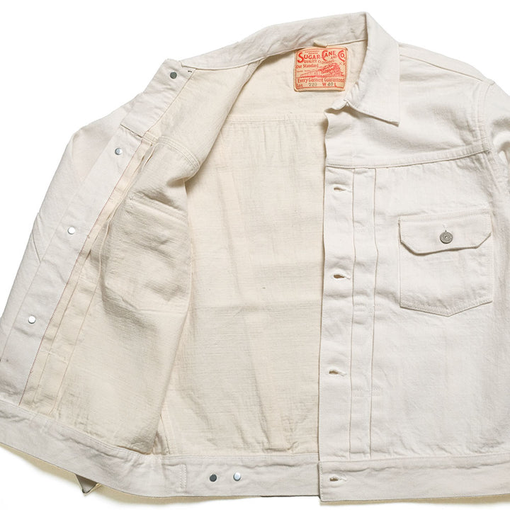 SUGAR CANE - 13oz. WHITE DENIM JACKET 1953 MODEL - SC15720