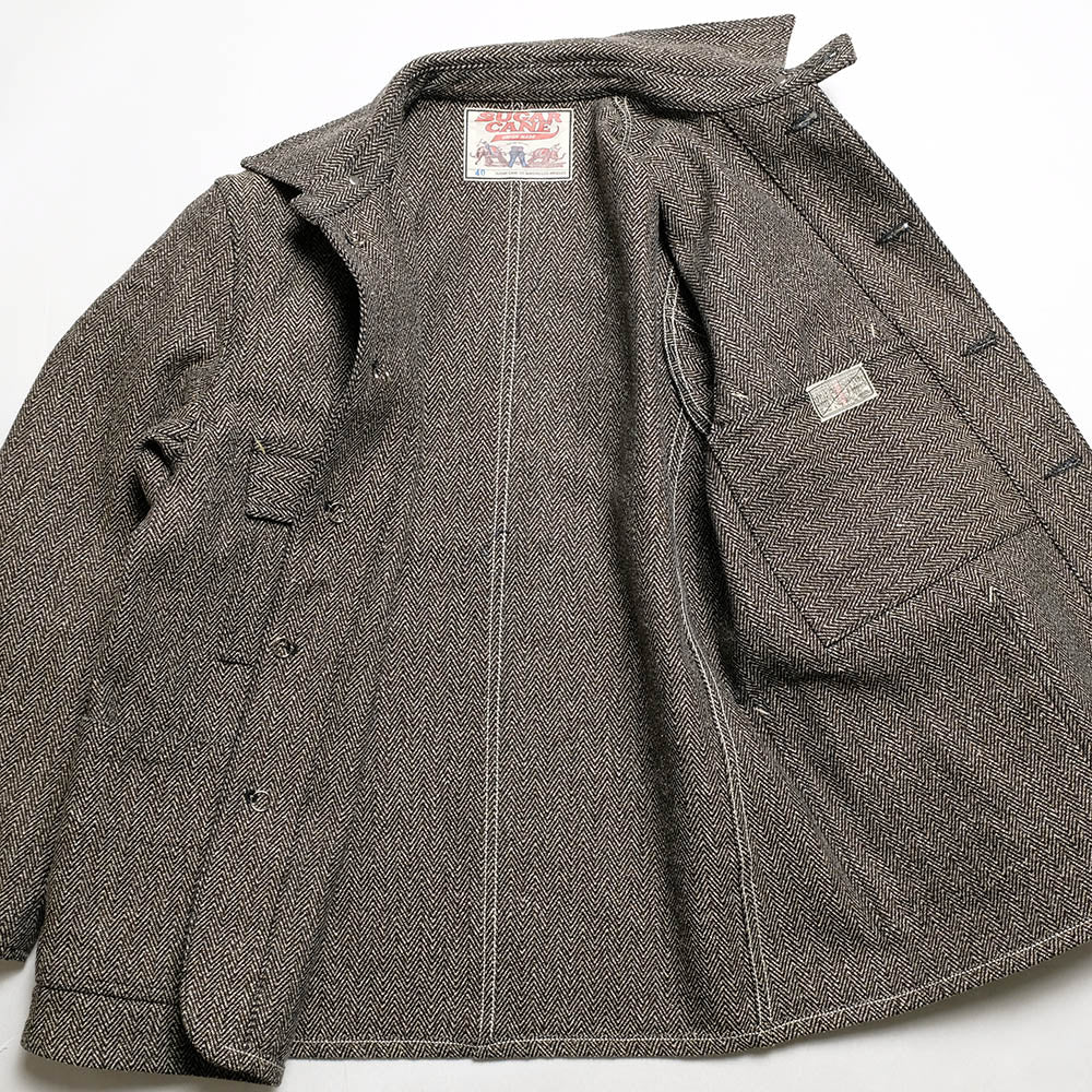 SUGAR CANE - FICTION ROMANCE - 16.7oz. INDIGO TWEED WORK COAT - SC15835
