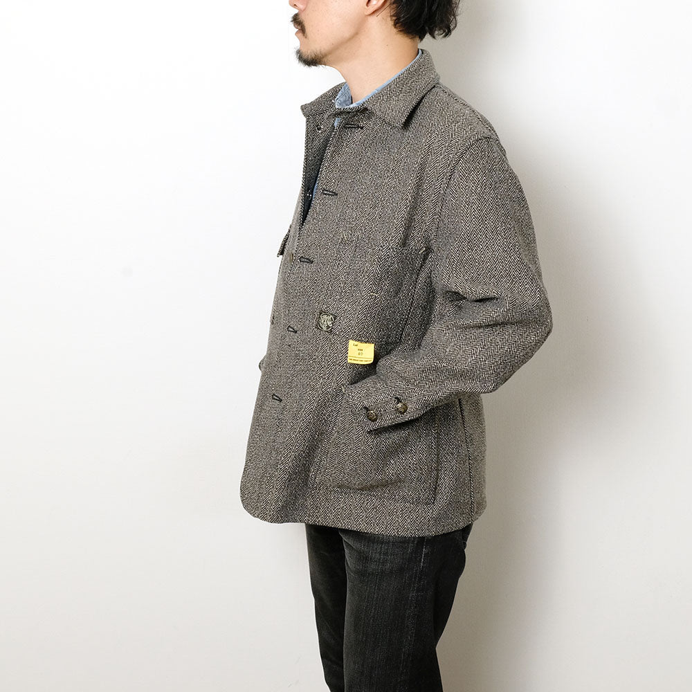 SUGAR CANE - FICTION ROMANCE - 16.7oz. INDIGO TWEED WORK COAT - SC15835