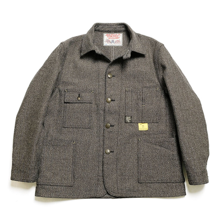 SUGAR CANE - FICTION ROMANCE - 16.7oz. INDIGO TWEED WORK COAT - SC15835