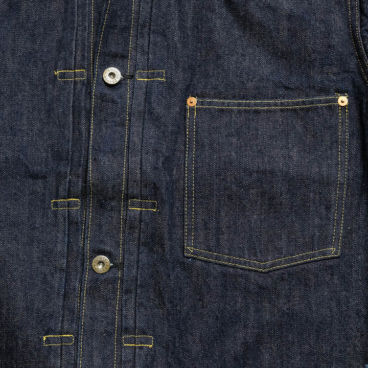 SUGAR CANE - Super -Denim- Collectibles #10 - 14oz. BLUE DENIM BLOUSE - S1945 - MODEL - SC19010