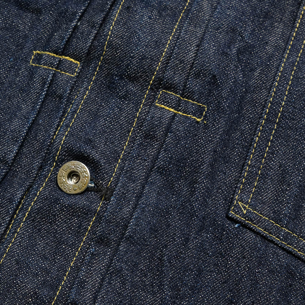 SUGAR CANE - Super -Denim- Collectibles #10 - 14oz. BLUE DENIM BLOUSE - S1945 - MODEL - SC19010