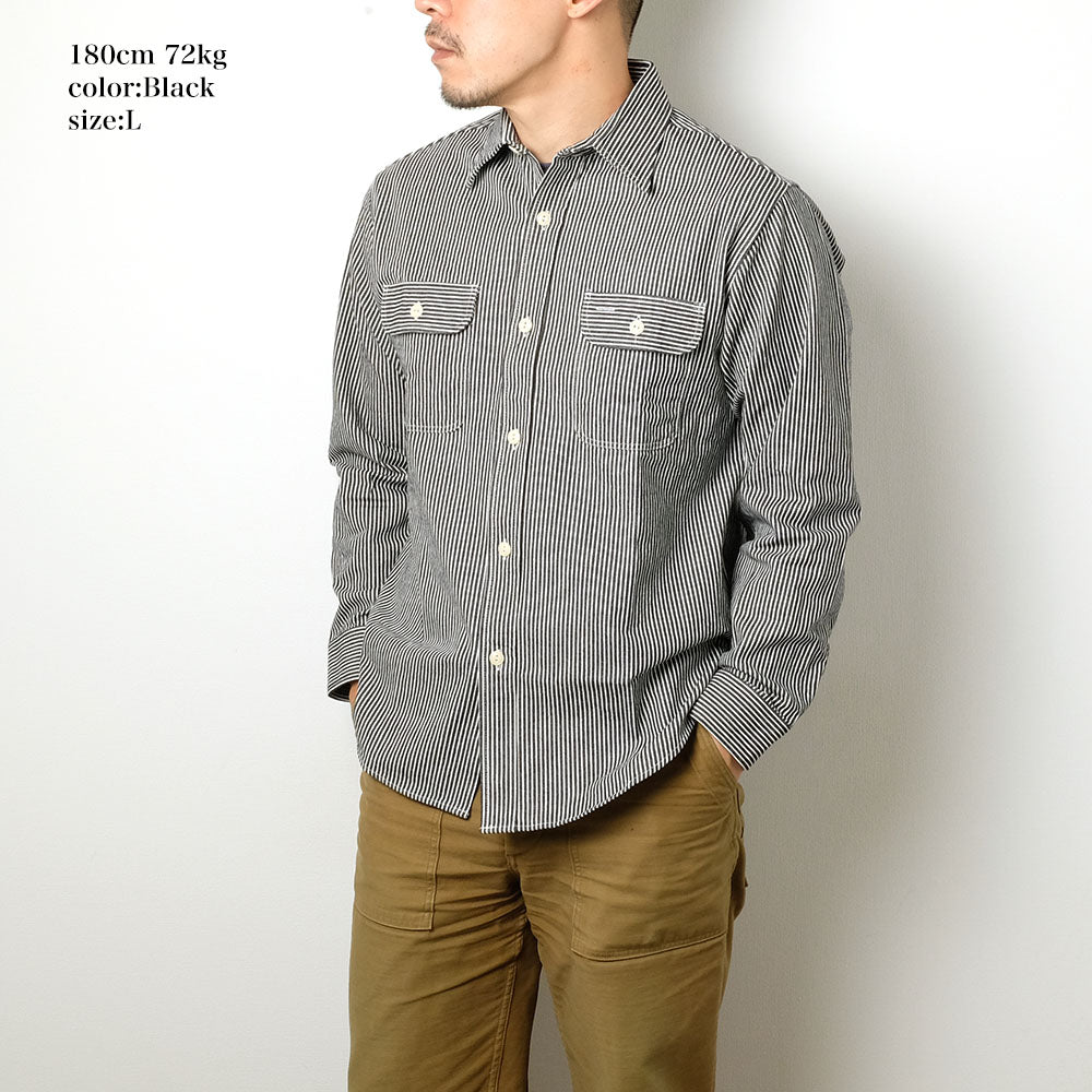 Sugar Cane  Hickory Stripe L/S Work Shirt SC27853