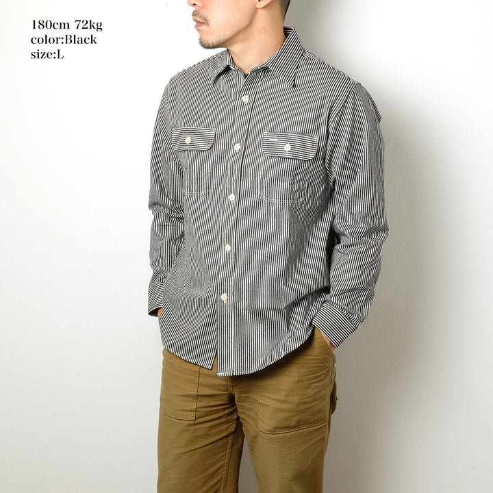 Sugar Cane  Hickory Stripe L/S Work Shirt SC27853