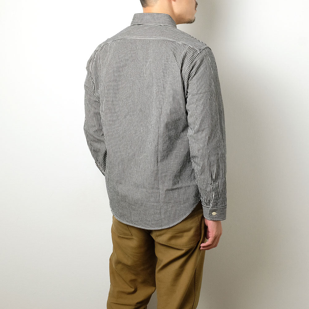 SUGAR CANE - Hickory Stripe L/S Work Shirt - SC27853