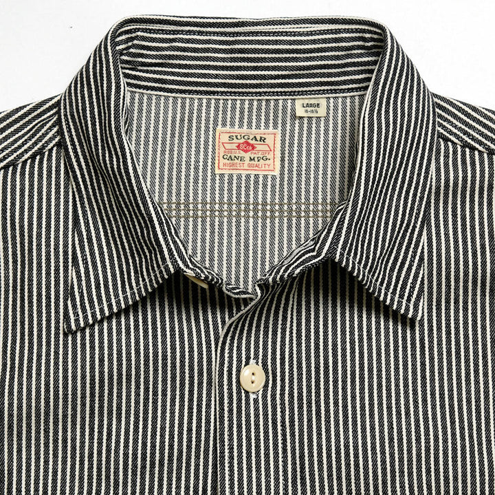 Sugar Cane  Hickory Stripe L/S Work Shirt SC27853