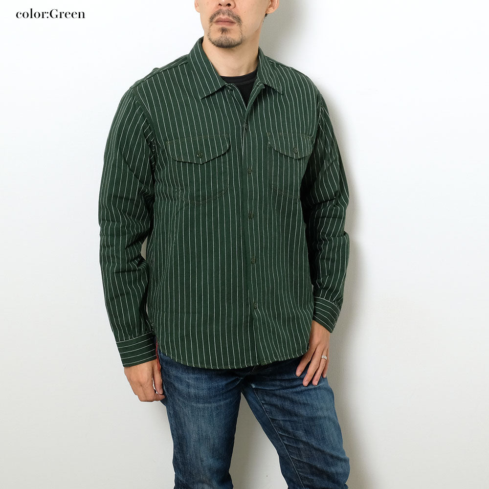 SUGAR CANE - COKE STRIPE L/S WORK SHIRT - SC28652