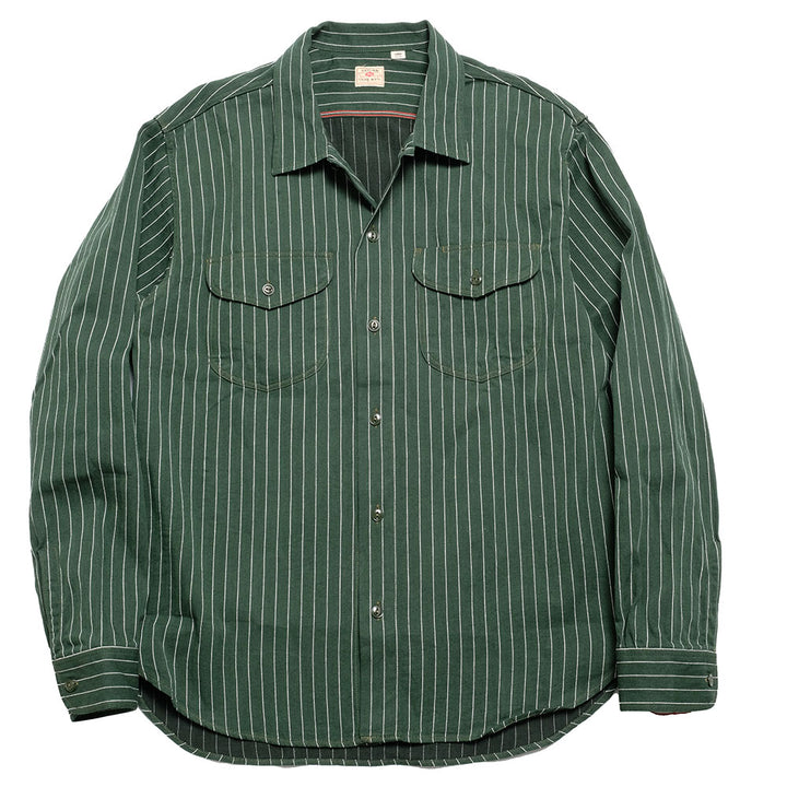 SUGAR CANE - COKE STRIPE L/S WORK SHIRT - SC28652
