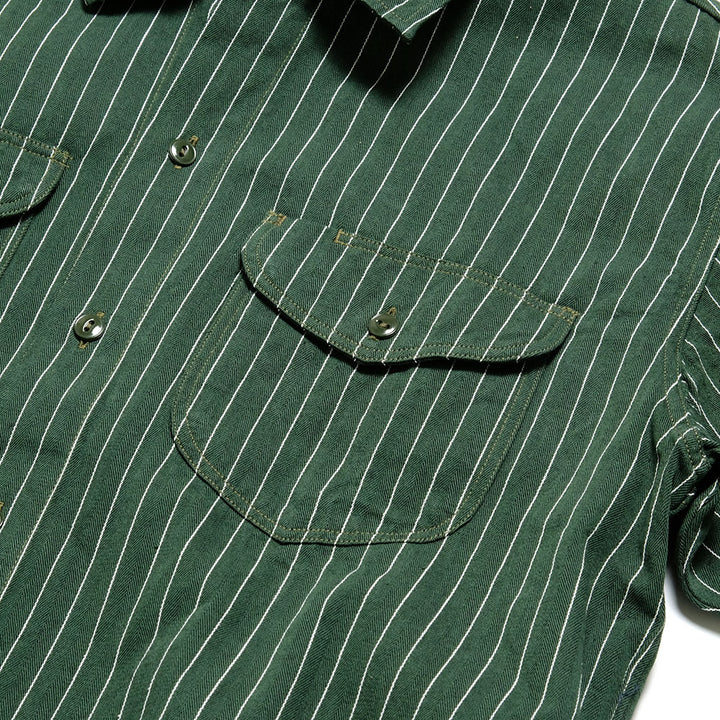 SUGAR CANE - COKE STRIPE L/S WORK SHIRT - SC28652