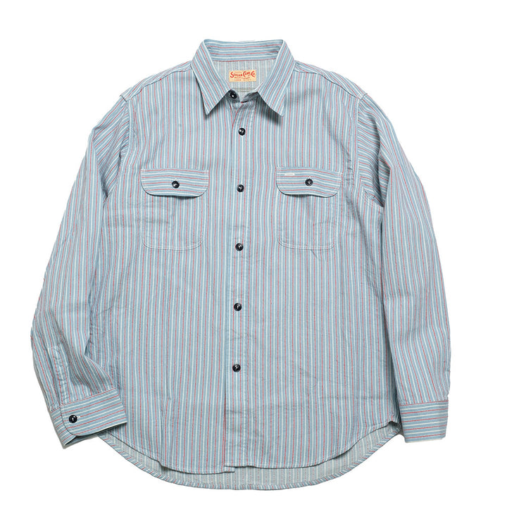 SUGAR CANE - DOBBY STRIPE WORK SHIRT - SC29146