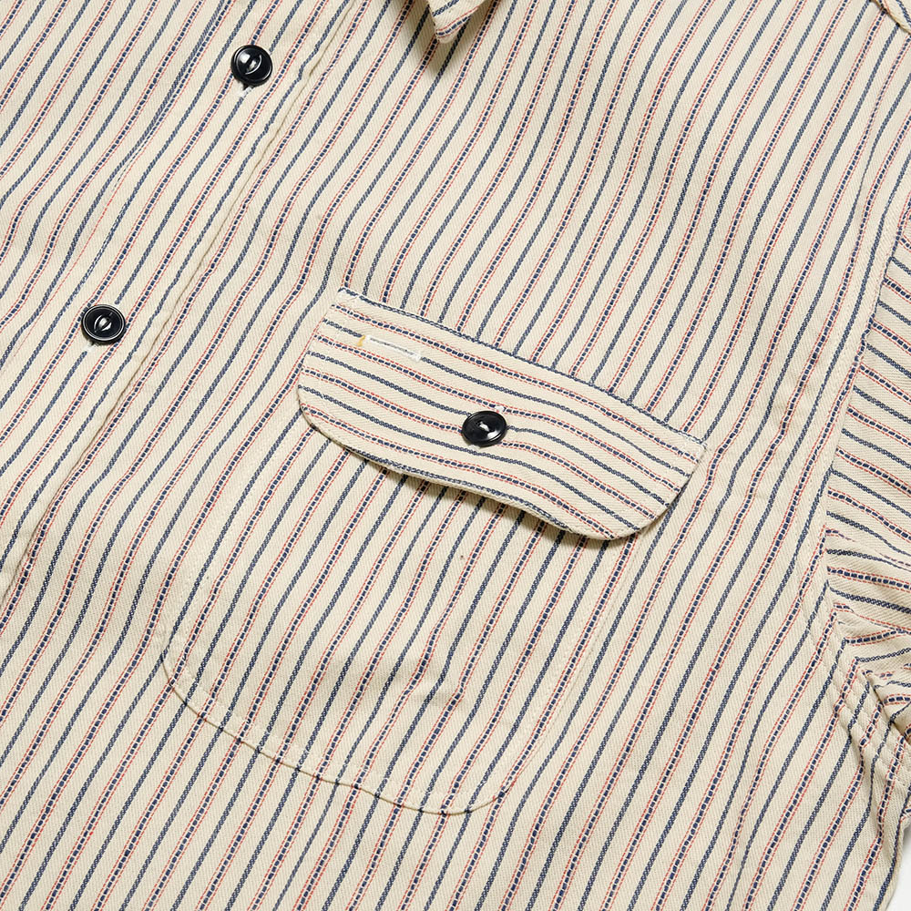 SUGAR CANE - DOBBY STRIPE WORK SHIRT - SC29146