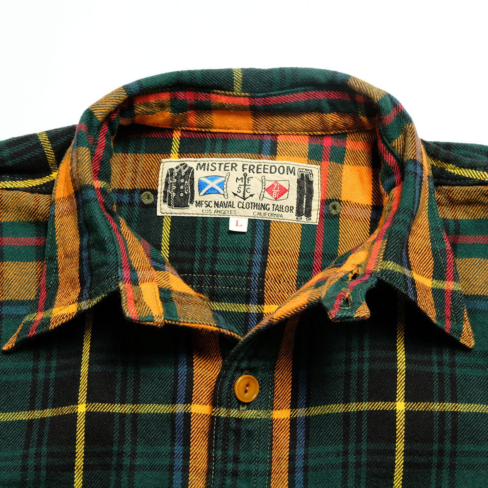 SUGAR CANE - Mister Freedom - SUBMARINER - 9oz. PLAID FLANNEL - SECOYA - SHIRT - SC29369