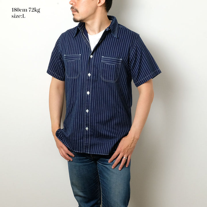 Sugar Cane Fiction Romance 8.5oz. Wabash Stripe S/S Work Shirt SC36267A