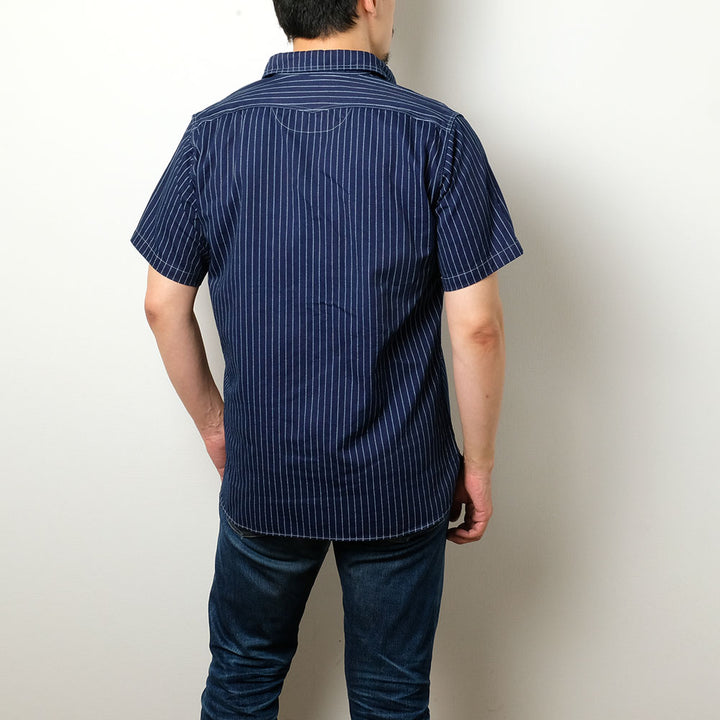 Sugar Cane - Fiction Romance 8.5oz. Wabash Stripe S/S Work Shirt - SC36267A