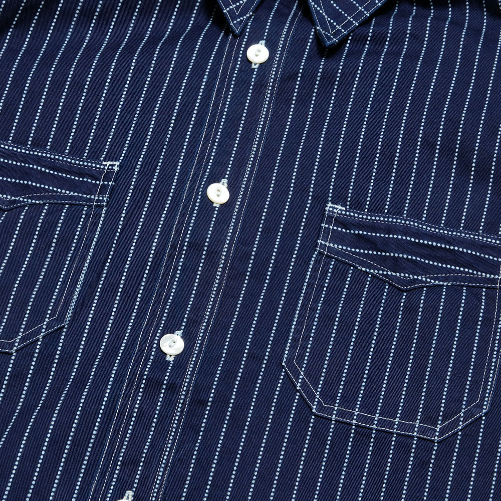 Sugar Cane Fiction Romance 8.5oz. Wabash Stripe S/S Work Shirt SC36267A