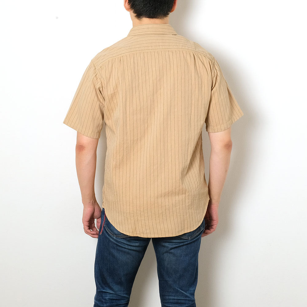 SUGAR CANE - COKE STRIPE S/S WORK SHIRT - SC38699