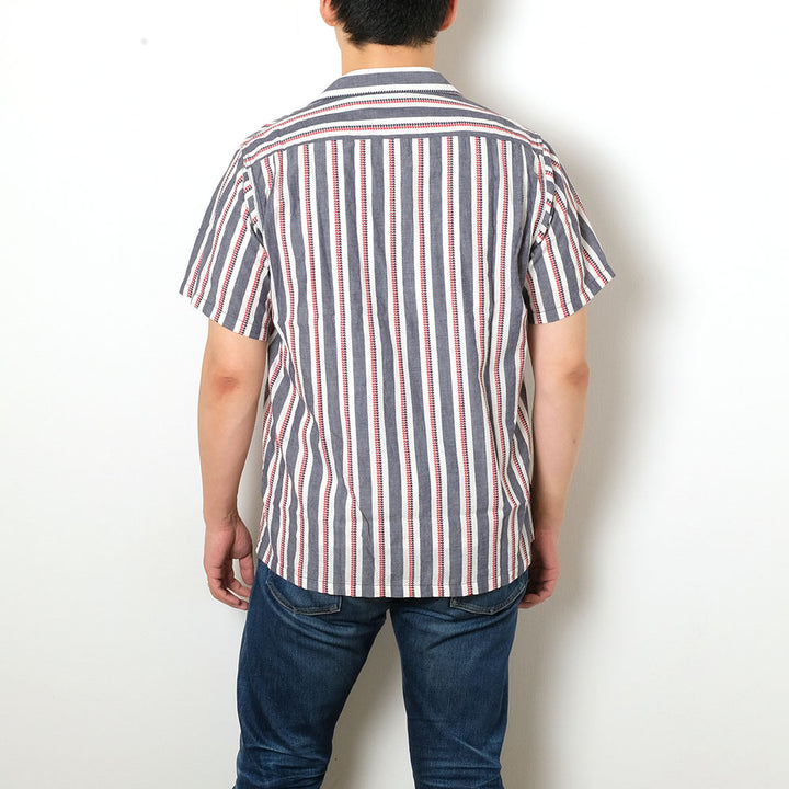 SUGAR CANE - HEART STRIPE OPEN SHIRT - SC39119