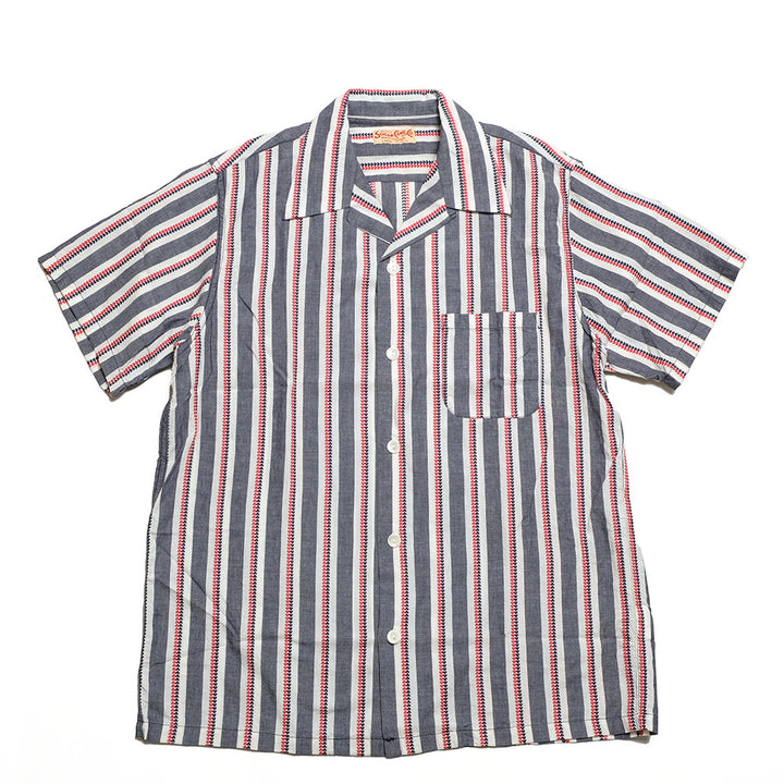 SUGAR CANE - HEART STRIPE OPEN SHIRT - SC39119