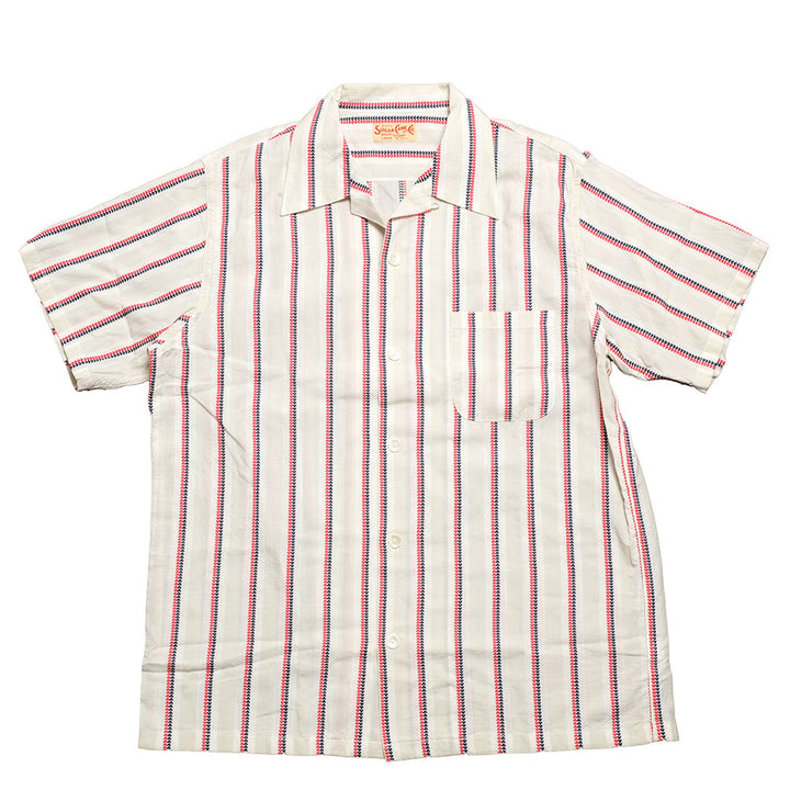 SUGAR CANE - HEART STRIPE OPEN SHIRT - SC39119