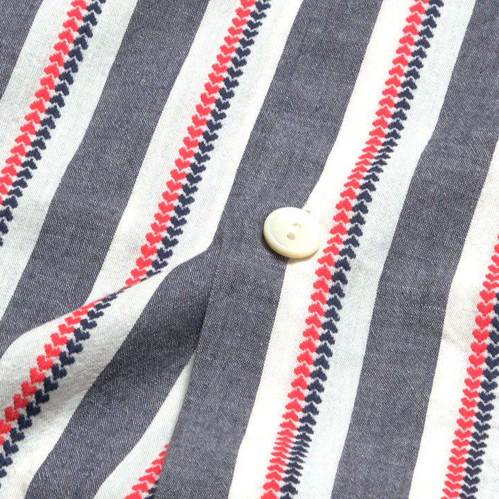 SUGAR CANE - HEART STRIPE OPEN SHIRT - SC39119