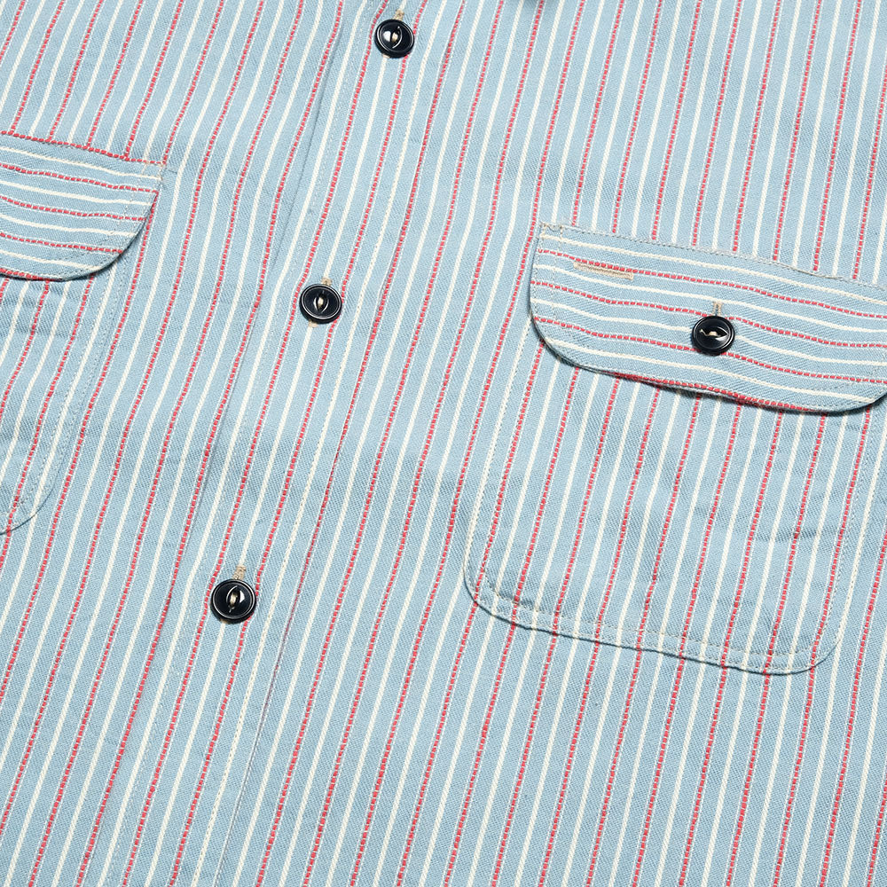 SUGAR CANE - DOBBY STRIPE S/S WORK SHIRT - SC39306