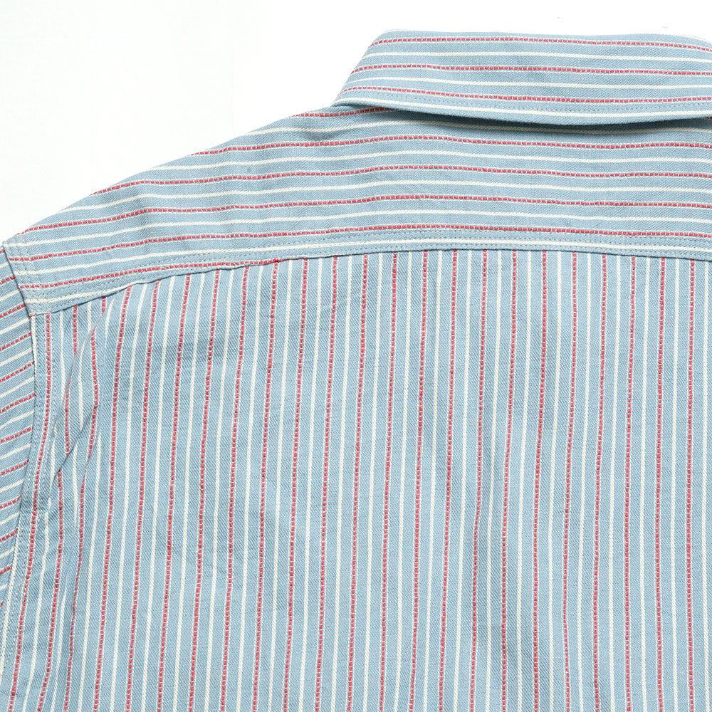SUGAR CANE - DOBBY STRIPE S/S WORK SHIRT - SC39306