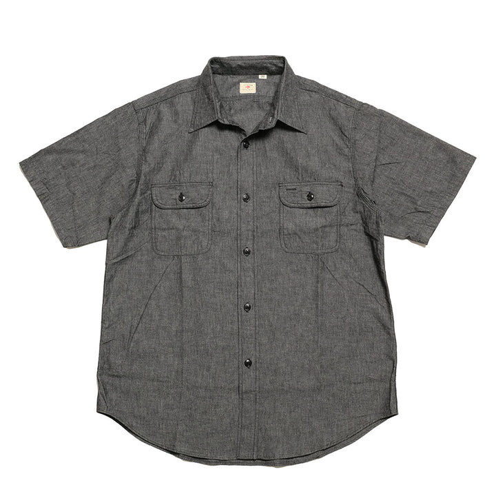 SUGAR CANE - BLACK CHAMBRAY S/S WORK SHIRT - SC39307