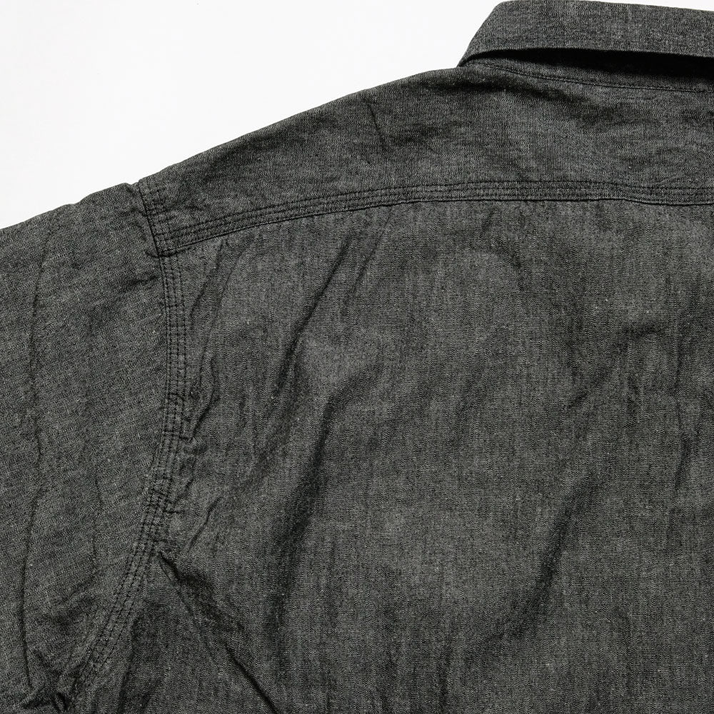 SUGAR CANE - BLACK CHAMBRAY S/S WORK SHIRT - SC39307