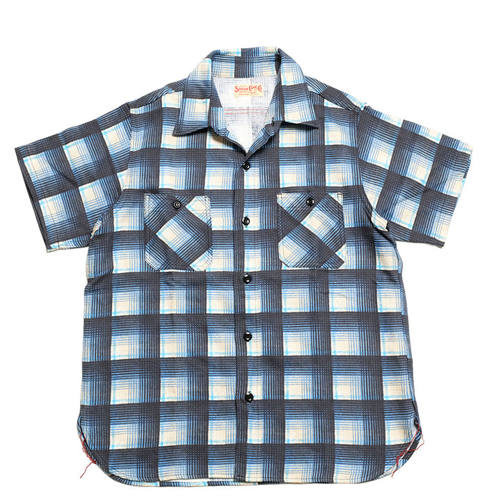 SUGAR CANE - PRINT PLAID S/S WORK SHIRT - SC39517