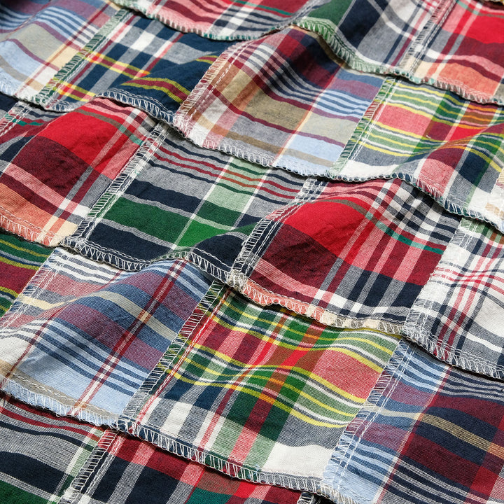 SUGAR CANE - MADRAS CHECK PATCHWORK S/S OPEN SHIRT - SC39739