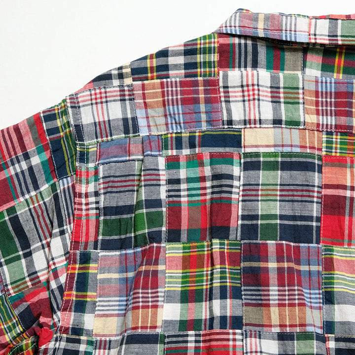 SUGAR CANE - MADRAS CHECK PATCHWORK S/S OPEN SHIRT - SC39739