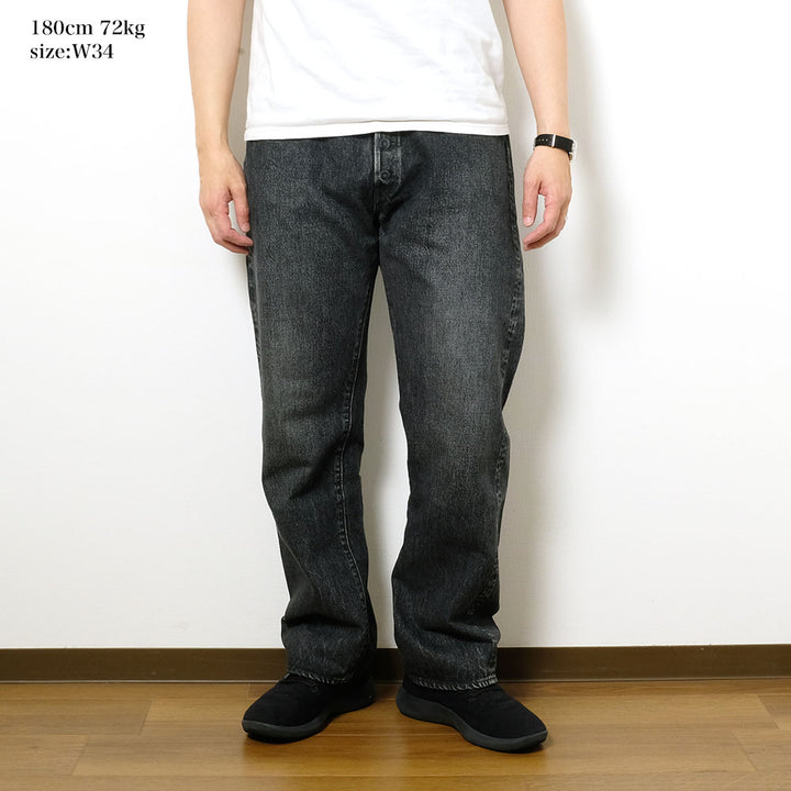 Sugar Cane - 14.25oz. BLACK DENIM - 1947 HARD WASH MODEL - (REGULAR STRAIGHT) - SC42460H