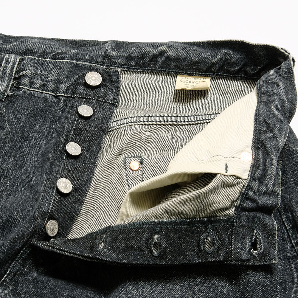 Sugar Cane - 14.25oz. BLACK DENIM - 1947 HARD WASH MODEL - (REGULAR STRAIGHT) - SC42460H