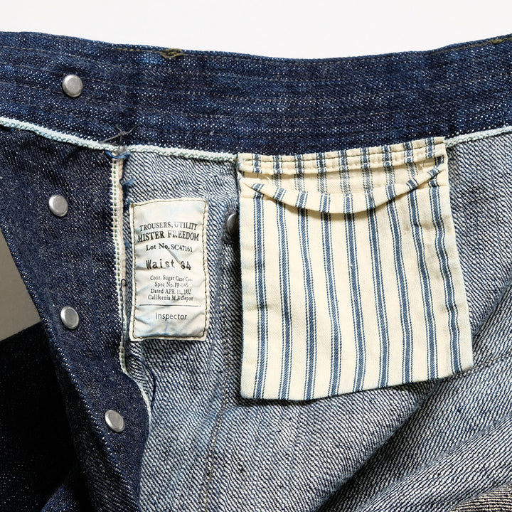 SUGAR CANE - Mister Freedom - MFSC NAVAL CLOTHING TAILOR OKINAWA x HAWAII DENIM - 7161 - TROUSERS TYPE-III - SC42601