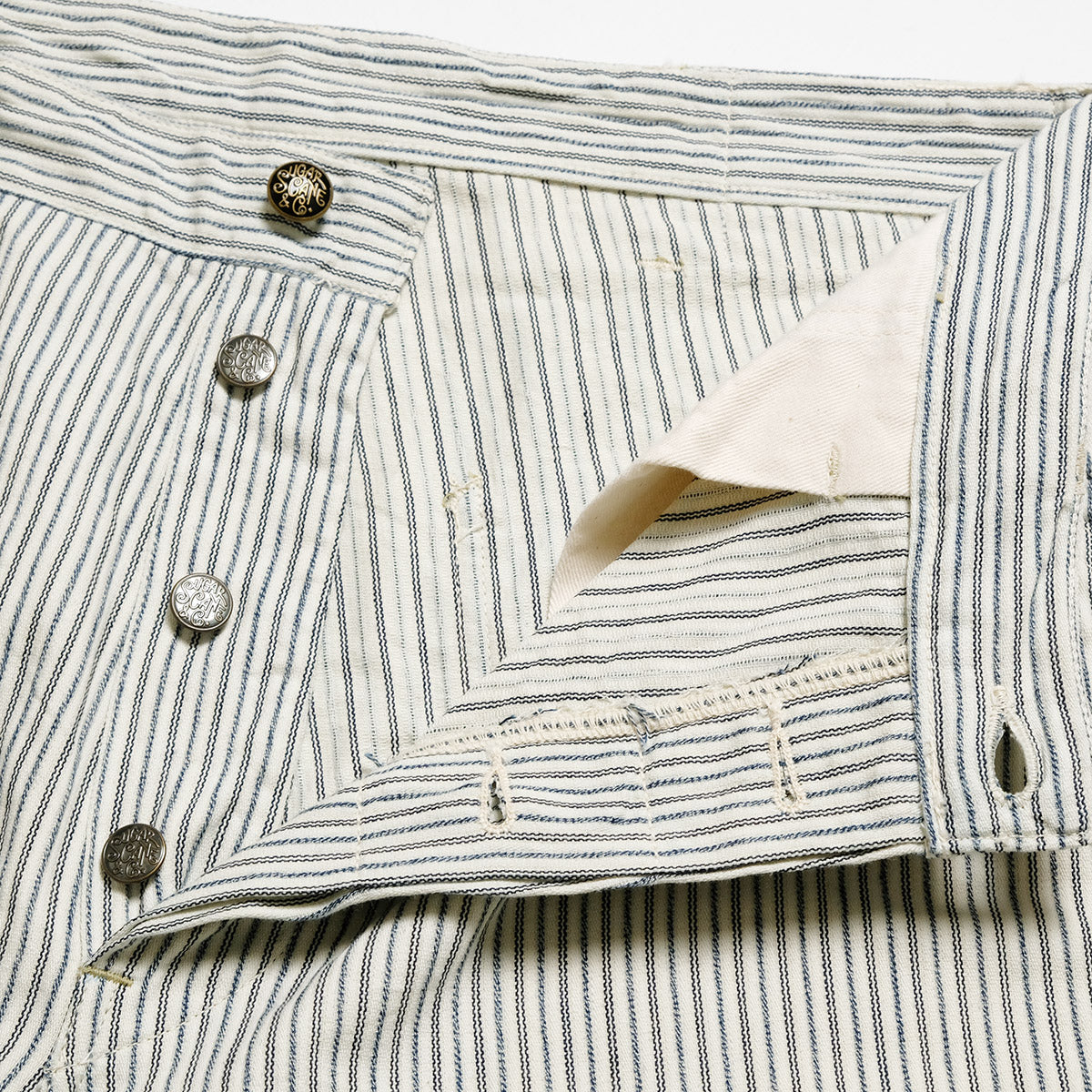 SUGARCANE - FICTION ROMANCE - 8oz. INDIGO STRIPE WORK PANTS