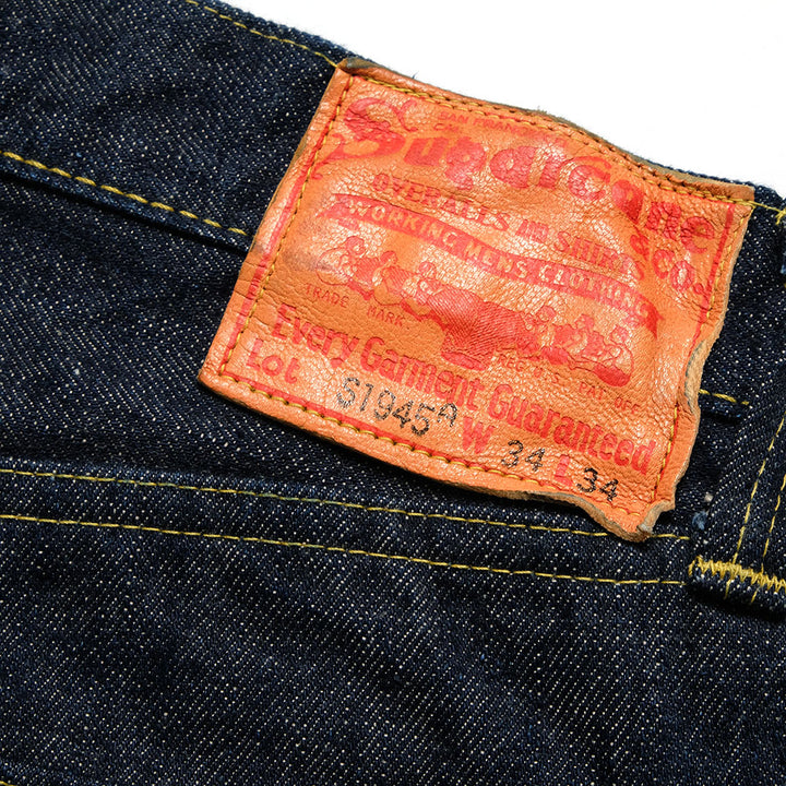 SUGAR CANE - Super - Denim - Collectibles #01 - 14oz. BLUE DENIM WAIST OVERALLS - S1945 - MODEL - SC49001