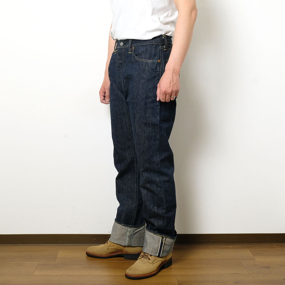 SUGAR CANE - Super - Denim - Collectibles #01 - 14oz. BLUE DENIM WAIST OVERALLS - S1945 - MODEL - SC49001