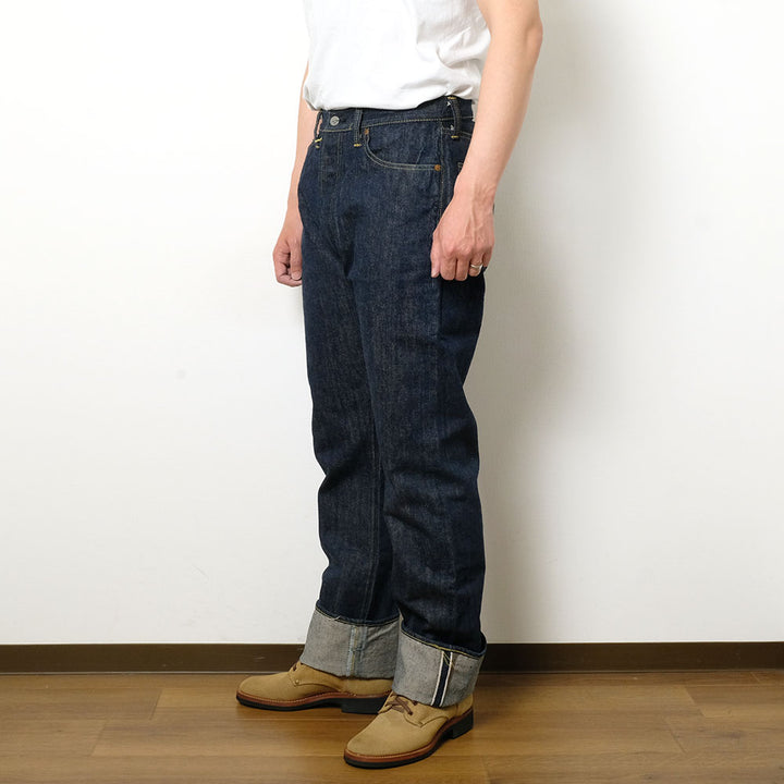 SUGAR CANE - Super - Denim - Collectibles #01 - 14oz. BLUE DENIM WAIST OVERALLS - S1945 - MODEL - SC49001