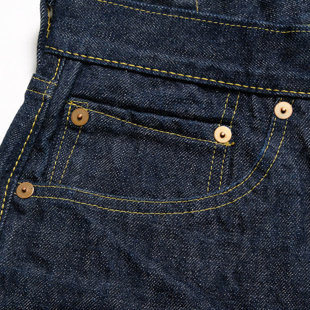 SUGAR CANE - Super - Denim - Collectibles #01 - 14oz. BLUE DENIM WAIST OVERALLS - S1945 - MODEL - SC49001