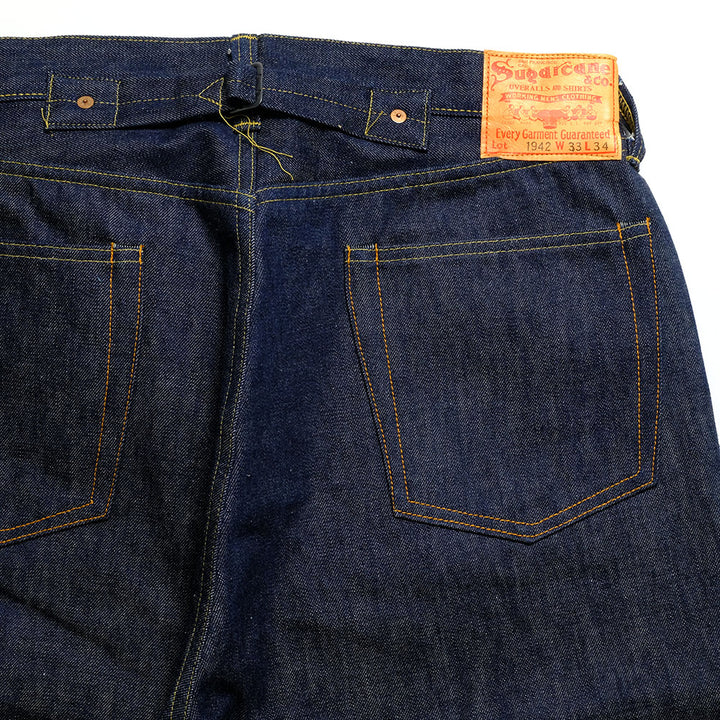 SUGAR CANE Super - Denim -  Collectibles #05 14.25oz. BLUE DENIM WAIST OVERALLS - 1942 - MODEL - SC49005