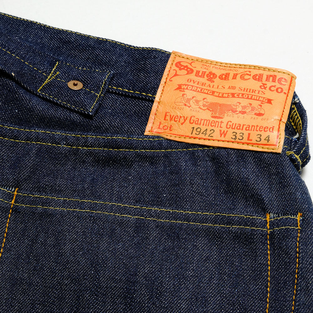SUGAR CANE Super - Denim -  Collectibles #05 14.25oz. BLUE DENIM WAIST OVERALLS - 1942 - MODEL - SC49005