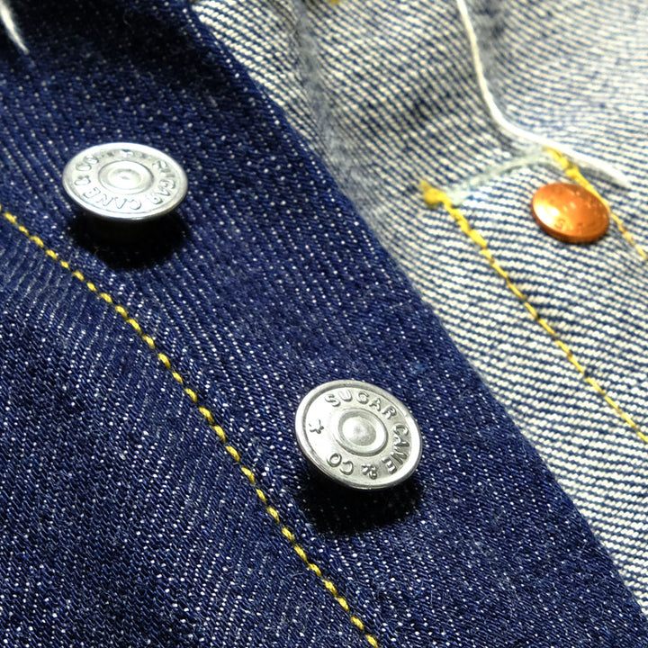 SUGAR CANE Super - Denim -  Collectibles #05 14.25oz. BLUE DENIM WAIST OVERALLS - 1942 - MODEL - SC49005
