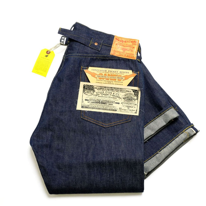 SUGAR CANE Super - Denim -  Collectibles #05 14.25oz. BLUE DENIM WAIST OVERALLS - 1942 - MODEL - SC49005