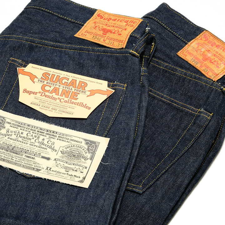 SUGAR CANE - Super -Denim- Collectibles #07 13.5oz. BLUE DENIM WAIST OVERALLS -1946- MODEL - SC49007